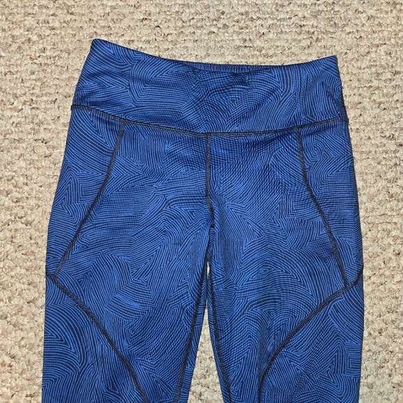 Patagonia Women’s Centered Tights Terrace Fields Bayou Blue Size Small - Picture 2 of 8